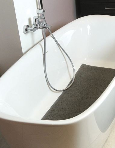 Tapis de baignoire antidérapant gris Antigua