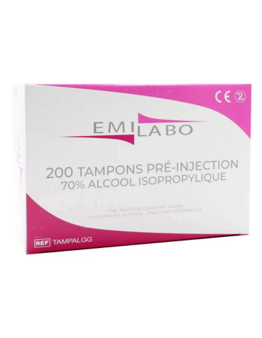 200 tampons pré-injectés 70% alcool isopropylique