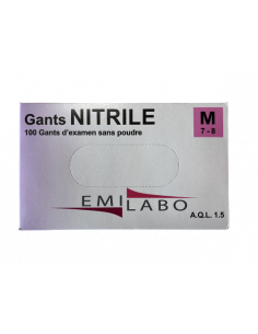 gants nitrile non poudré taille M