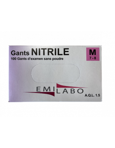 gants nitrile non poudré taille M