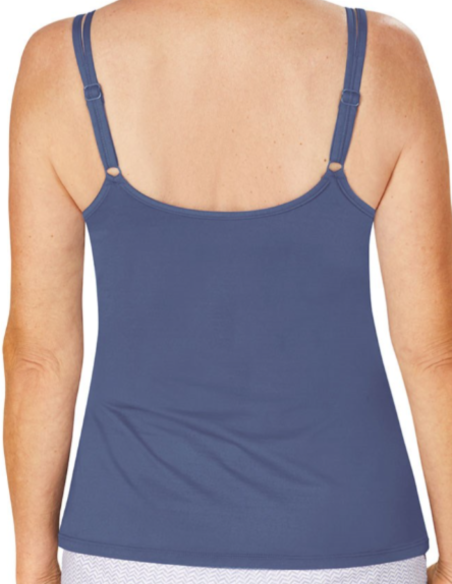 Top Valletta Bleu Amoena avec brassière et poches intégrées