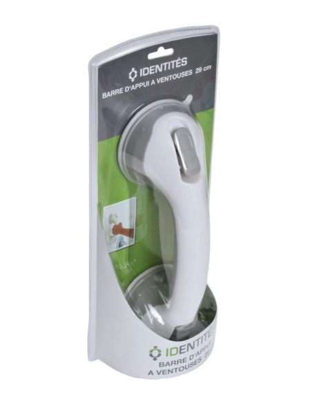 Barre d'appui à ventouses 29cm pour la douche